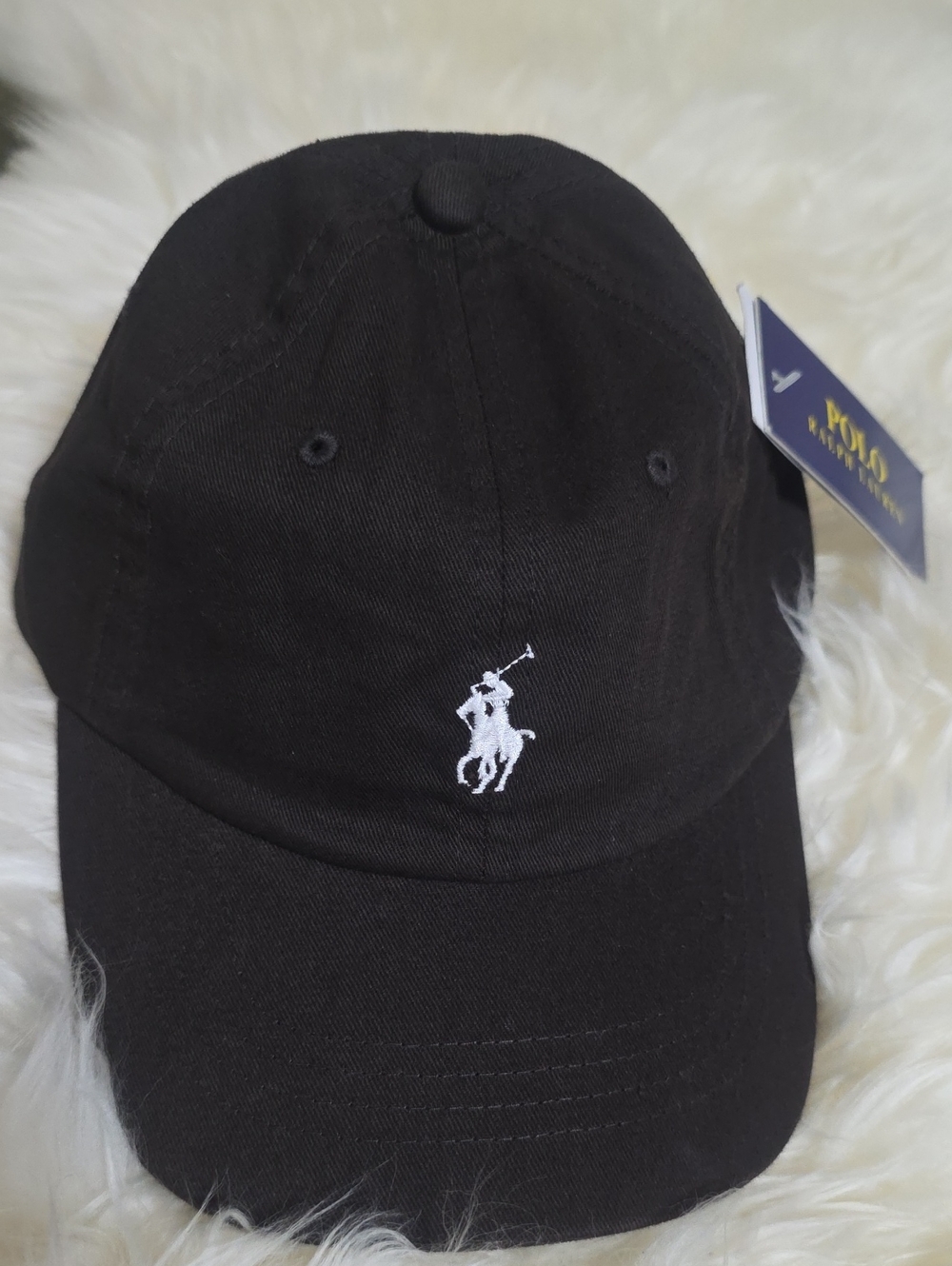 Polo by Ralph Lauren Brown Cotton Baseball Cap with White Pony Logo